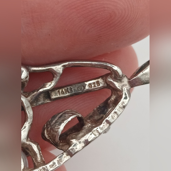 Artisian Signed 14k 925 Pendant - Picture 7 of 9
